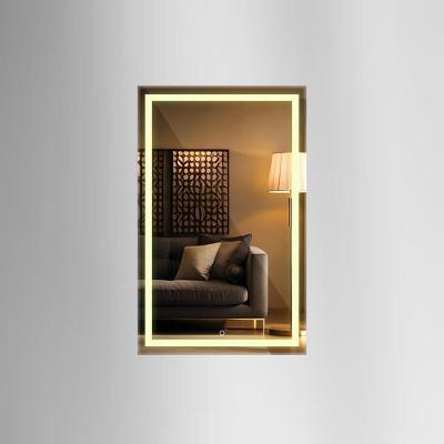 Espelho Vertical 70x50 Led Quente Jateado Banheiro Spa Luxo Quente