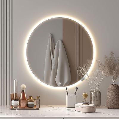 Espelho Redondo 100cm Grande Led Indireto Lapidado Sala Banheiro Neutro