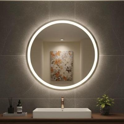 Espelho Redondo Gigante 120cm Led Jateado Frontal Touch Luxo Neutro