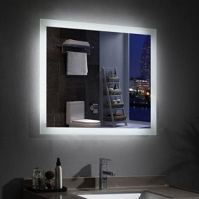 Espelho Quadrado 100x100 Led Jateado Frontal Touch Maquiagem Grande Frio