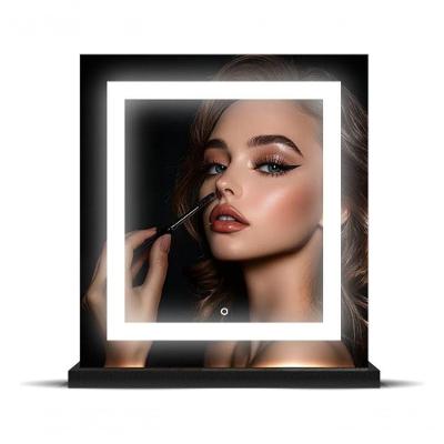 Espelho De Bancada Portátil Led Touch Maquiagem 30x40 Base Preto-frio