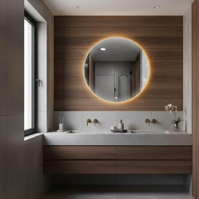 Espelho Redondo 70cm Led Indireto Decorativo Lavabo Penteadeira Quente
