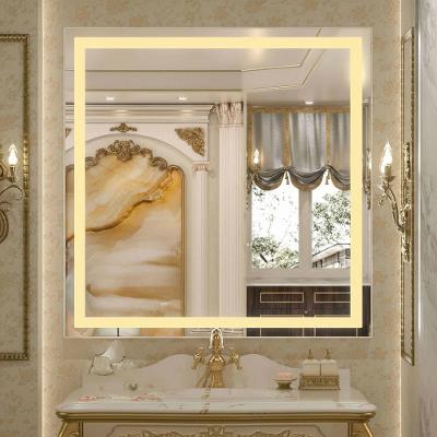 Espelho Quadrado 70x70 Led Jateado Frontal Touch Premium Bivolt Neutro