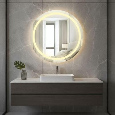 Espelho Redondo 100cm Led Jateado Frontal Touch Maquiagem Grande Quente