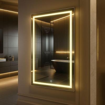 Espelho Vertical 70x50 Led Jateado Frontal Frio Banheiro Make Frio