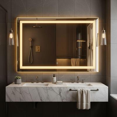 Espelho Panorâmico 80x60 Led Jateado Frontal Touch Camarim Quente