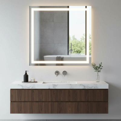 Espelho Quadrado Led Frontal Touch Jateado 110x112 Frio