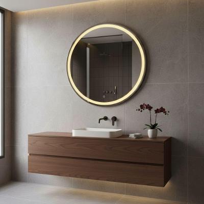 Espelho Redondo 100cm Led Jateado Frontal Touch Maquiagem Grande Neutro