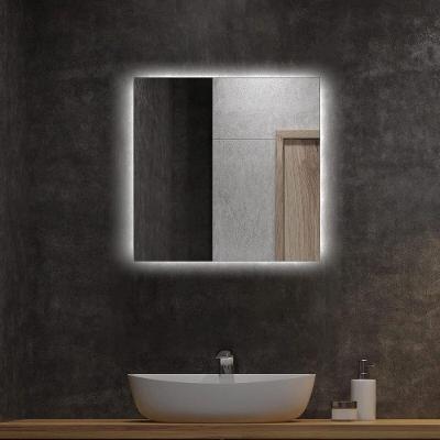Espelho Quadrado 100x100 Led Indireto Touch Luxo Sala Banheiro Frio