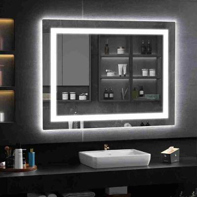 Espelho Horizontal 90x70 Led Jateado Bancada Barbearia Make Frio