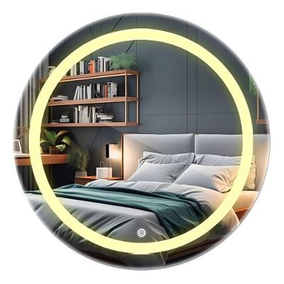 Espelho Redondo 50cm Led Jateado Frontal Touch Banheiro Lavabo