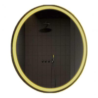 Kit 2 Espelhos Redondo 90cm Led Jateado Premium Suíte Master Quente