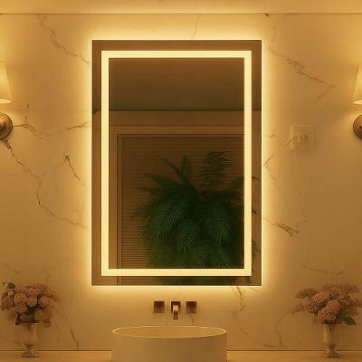 Espelho Retangular 100x110 Led Jateado Vertical Grande Banheiro Quente