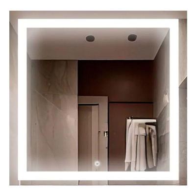 Espelho Quadrado Camarim Profissional 90cm Led Jateado Touch Screen Frio