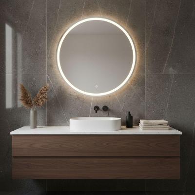 Espelho Redondo 100cm Led Jateado Frontal Touch Maquiagem Grande Frio