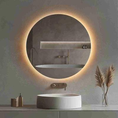 Espelho Redondo Gigante 90cm Led Indireto Decorativo Sala Hall Quente