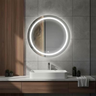 Espelho Redondo 60cm Led Jateado Frontal Touch Luxo Banheiro Frio