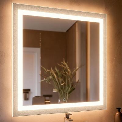 Espelho Quadrado Led Frontal Touch Jateado 110x111 Neutro