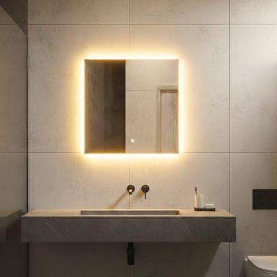 Espelho Quadrado 120x120 Led Indireto Touch Luxo Sala Jantar Quente