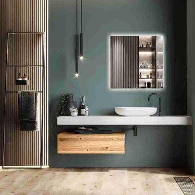 Espelho Quadrado 110x110 Led Indireto Touch Luxo Sala Banheiro Frio