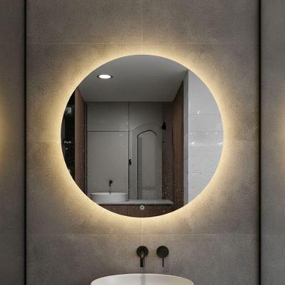 Espelho Redondo 50x50 Led Indireto Backlight Parede Flutuante Lavabo Quente