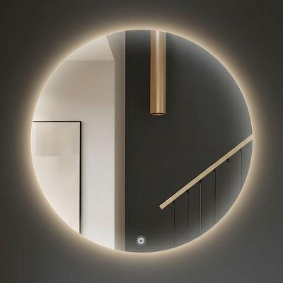 Espelho Redondo 50x50 Led Indireto Backlight Parede Flutuante Lavabo Neutro