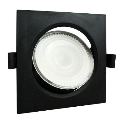Spot Led Foxlux Quadrado Embutir 7w 3000k Bivolt Preto