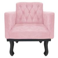 Kit Diva Recamier Azura 140cm Lado Direito e 02 Poltronas Classic Suede Rosabebê - 5