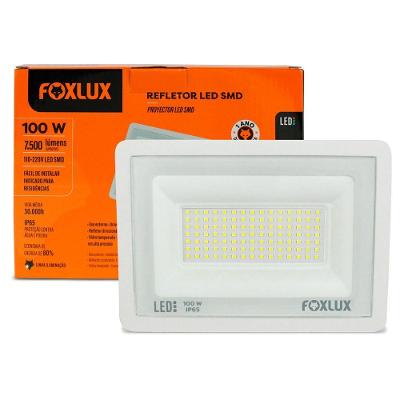 Refletor Led Foxlux 100w 6500k Bivolt Branco