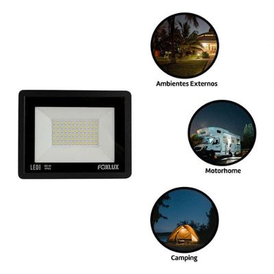 Refletor Led Foxlux Bivolt 50w 6500k Preto