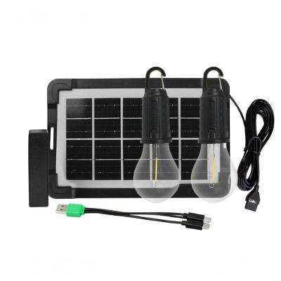 Kit Led Solar Foxlux Portátil Com 2 Lâmpadas E Painel Solar