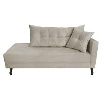 Kit Diva Recamier Azura 140cm Lado Esquerdo e 02 Poltronas Classic Linho Bege - 6