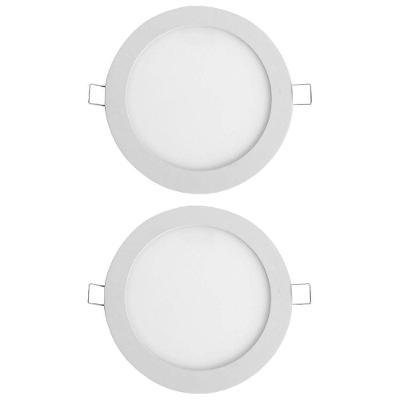 Kit 2 Painel Led Foxlux Redondo Embutir 12w 6500k Biv Branco