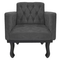 Kit Diva Recamier Azura 140cm Lado Esquerdo e 02 Poltronas Classic Linho Cinza escuro - 5