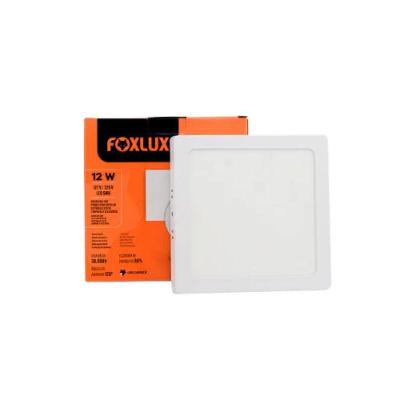 Painel De Led Bivolt Foxlux Quadrado Sobrepor 12w 3000k