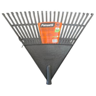 Vassoura Plástica Famastil Laranja Para Folhas 22 Dentes