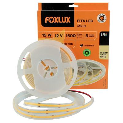 Fita Led Foxlux Cob Ip65 15w 4000k 12v 5m