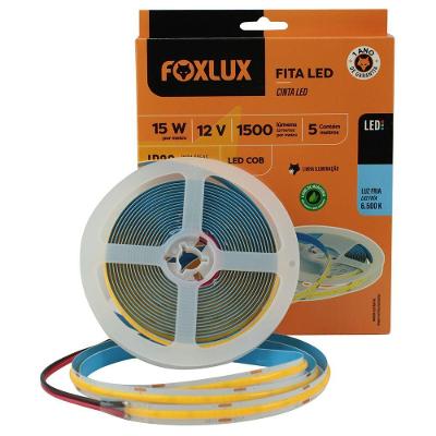 Fita Led Foxlux Cob Ip20 15w 6500k 12v 5m