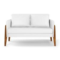 Kit 1 Sofá Namoradeira E 2 Poltronas Lana ino Branco Base De Madeira - D'Rossi - 7