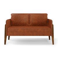 Kit 1 Sofá Namoradeira E 2 Poltronas Lana ano Base De Madeira - D'Rossi Nozes - 7