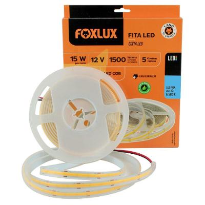 Fita Led Foxlux Cob Ip65 15w 6500k 12v 5m