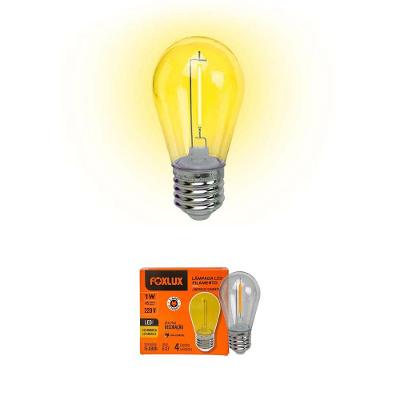 Kit 8 Lâmpada De Filamento Foxlux E-27 1w 220V Amarelo