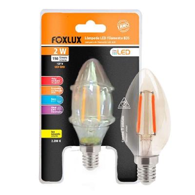 Lâmpada De Filamento Foxlux Vela B35 E-14 2w 110V