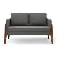 Kit 1 Sofá Namoradeira E 1 Poltrona Lana Suede Grafite Base De Madeira - D'rossi - 7