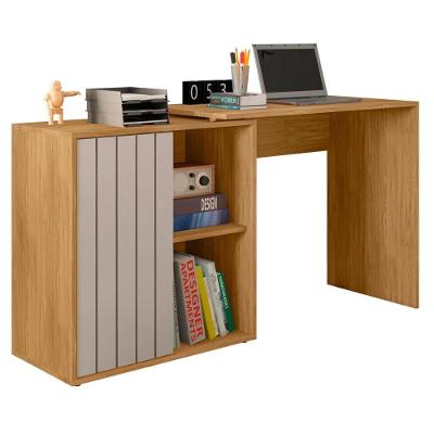Mesa Para Escritório Home Office 1 Porta Ripada Tech Mel-cacao - Caemmun