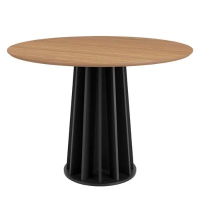 Mesa De Jantar Redonda 4 Lugares Thalia D01 Freijó/preto Fosco - Mpozenato