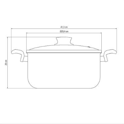 Caçarola Tramontina Paris Antiaderente Starflon Max Vermelho Com Tampa De Vidro 28 Cm 8 L Tramontina