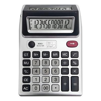 Calculadora Com Luz Uv E Visor Duplo 12 Dígitos – Detector De Notas Falsas Profissional