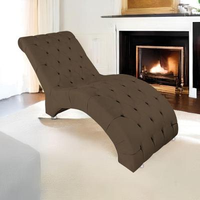 Espreguiçadeira Relaxante Para Descanso P02 Suede Marrom