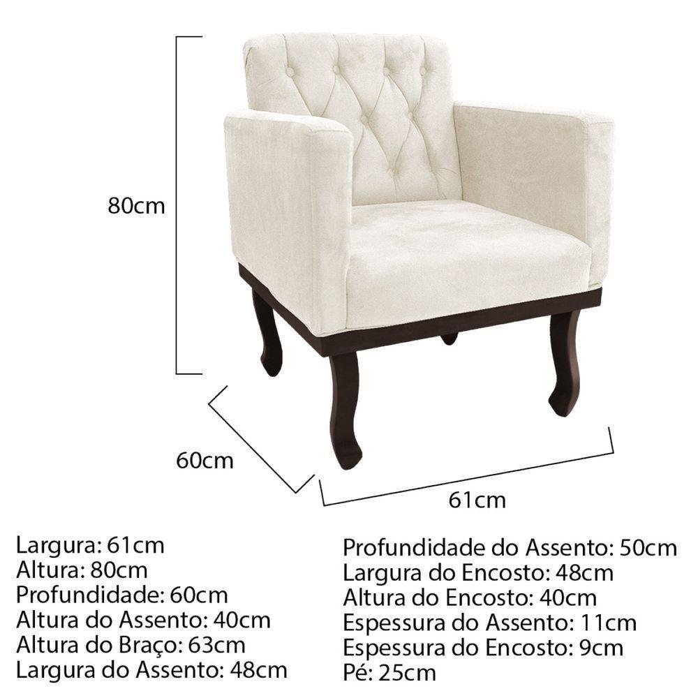 Kit Diva Recamier Diana 140cm Lado Esquerdo E 02 Poltronas Classic ano -   Bege - 5